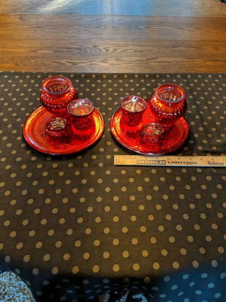 Beautiful Red Candle Holders