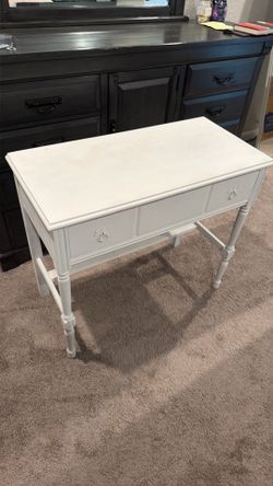 White Writing Desk / Vanity Table with Drawer
