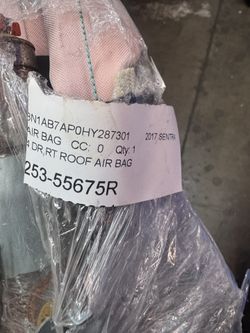 2017 Nissan Sentra Right Roof Curtain