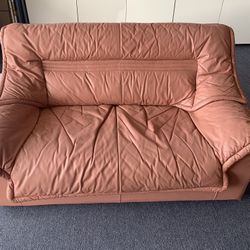 Plush Vinyl Loveseat