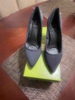 Navy Blue Pointed-Toe Stiletto Heels