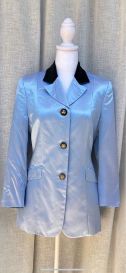 Authentic VERSUS by Gianni Versace Shiny Blue Blazer with Velvet Collar