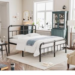 California King Bed Frame w/ Headboard And Footboard 