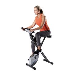 Cardio Folding Exercise Bike with Heart Rate Sensors and Extra Wide Padded Seat