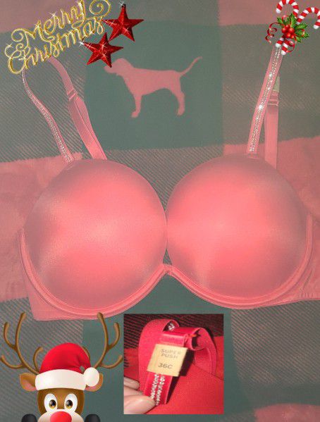 🎅🎁BRA PINK COLOR RED WITH GLITTER🎁🎅