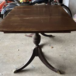 Vintage Duncan Phyfe Double Pedestal Dining Table – Brass Claw Feet – Restoration Project