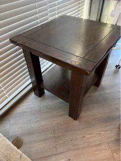Solid wood end table