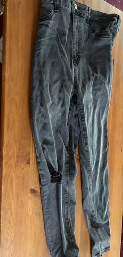 Dark Grey Ripped Knee Skinny Jeans