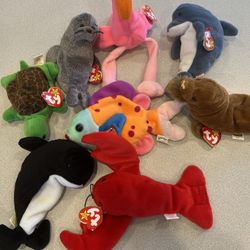 Ocean creatures, beanie babies lot