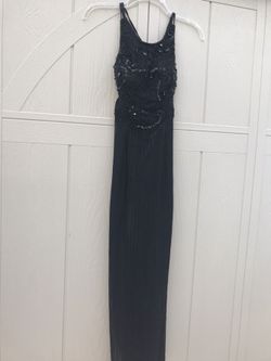 Black long sequins dress