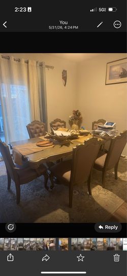 Ornated grey Dining table
