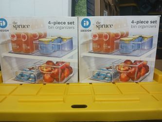 iDesign x The Spruce 4-Piece Bin Organizer Set (x2)