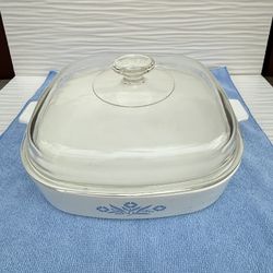 Vintage Corning Ware 10" Square Casserole Dish With Lid