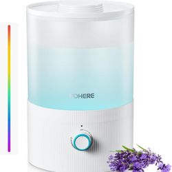 FOHERE Humidifiers for Bedroom, 3.2L Top Fill Cool Mist Ultrasonic Humidifier