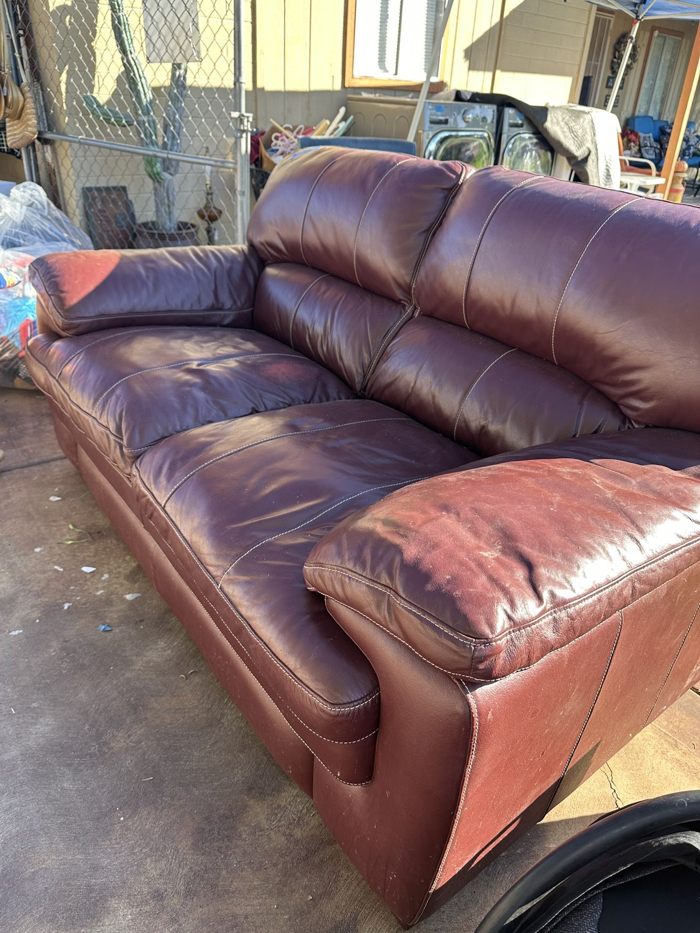 Leather Loveseat 
