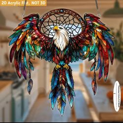 Freedom's Wings Stained-Glass Eagle Dreamcatcher Suncatcher