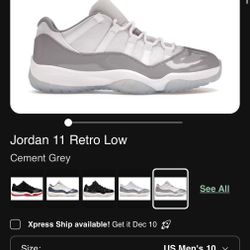 JORDAN 11 CEMENT GREY (WORN ONCE)