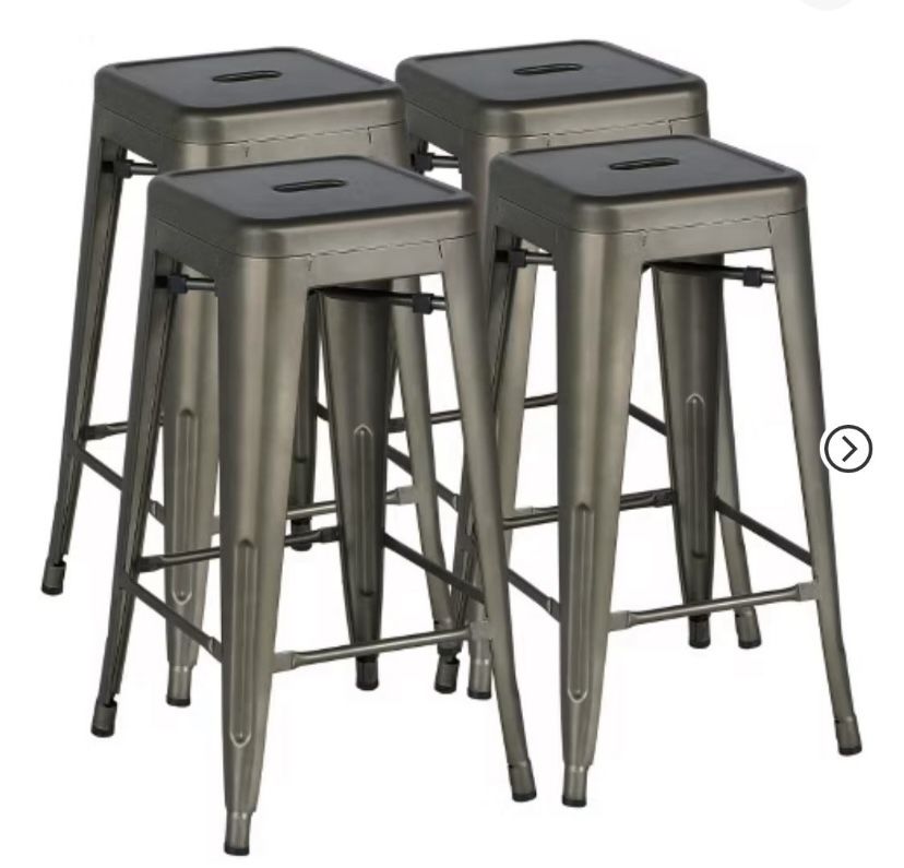 Set Of 4 Metal Barstools 611063 (We Have 2 Sets Available - Price Is Per Set)