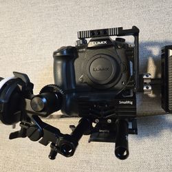 Panasonic GH5 with Grip, Cage Follow Focus, and Battery Grip