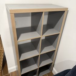 IKEA Kallax Bookcase Grey And Wood Color