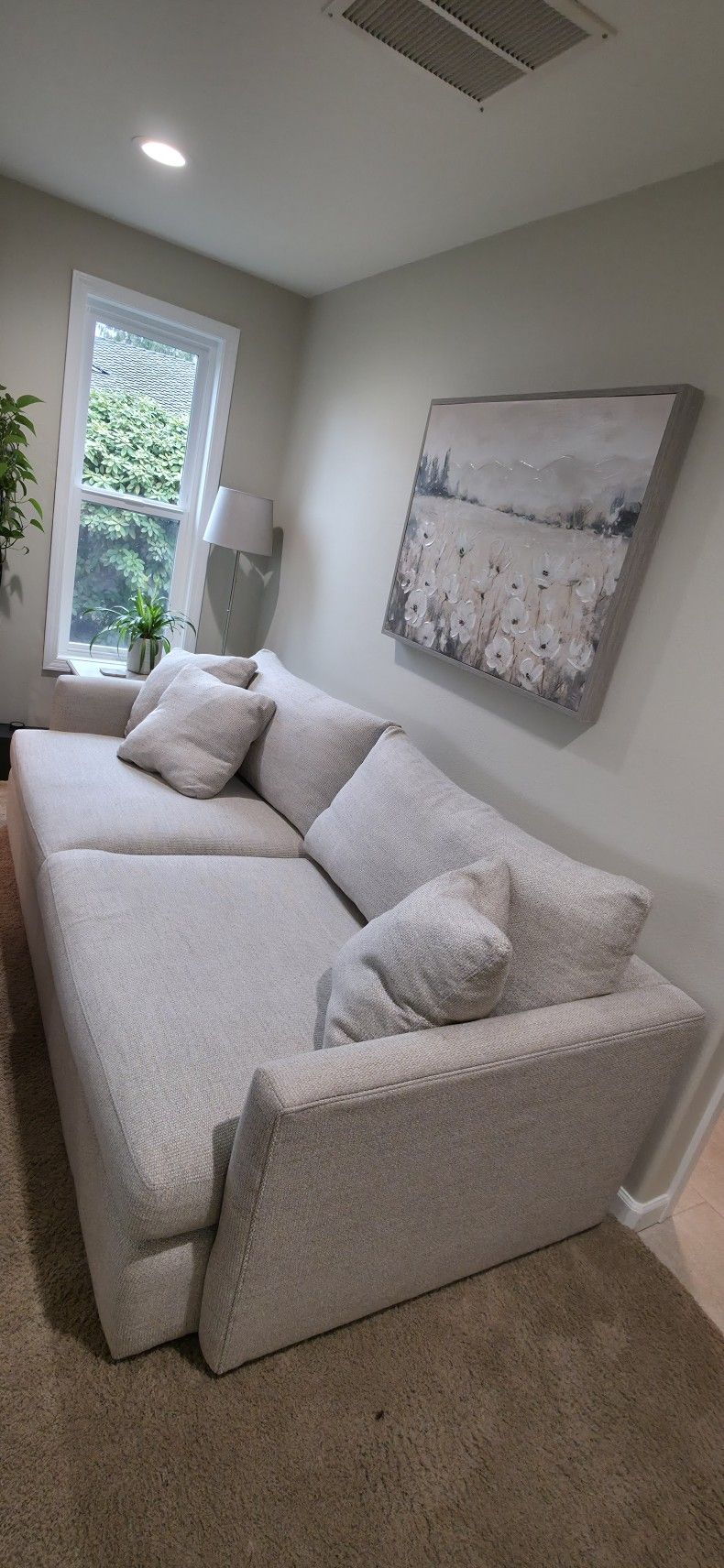 Crate and Barrell Lounge 46in deep, 93in wide