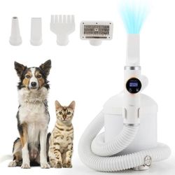 Pet Hair Dryer, 4 in. 1-Dog Grooming Kit, Adjustable Speed and Temperature