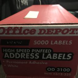 Office Depot 5000 Labels - Permanent Adhesive White