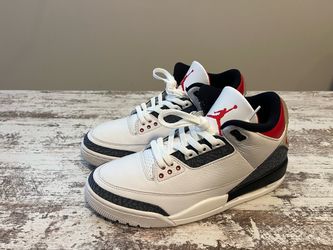 Air Jordan 3 White Fire Red Sneakers size 9