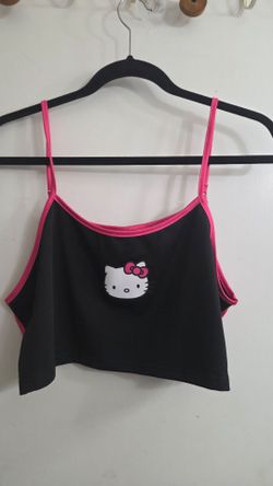 Hello Kitty Black Crop Tank Top 2x