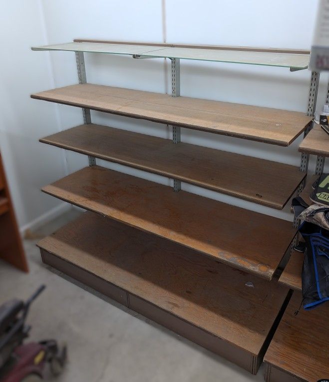 Wood Retail Shelving with Glass top for Store or Shop | 5.5' x 5'2" x 23"