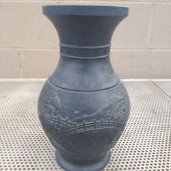 Vintage Black Bronze Chinese Vase