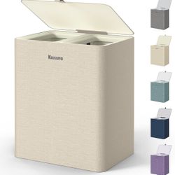 NEW in Box- (95L) Large Laundry Hamper with Lid 2-Compartment Divided Clothes Sorter with Removal