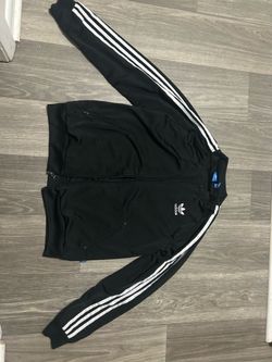 Adidas Originals Trefoil Black 3-Stripes Track Jacket Full Zip Men’s Size L