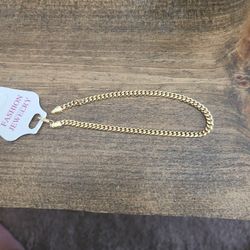 Linda Tobillera En Oro Laminado De 14k 