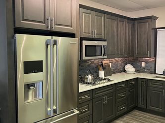 *NEW* Stain Dark Grey Cabinets - Solid Wood, Plywood Boxes