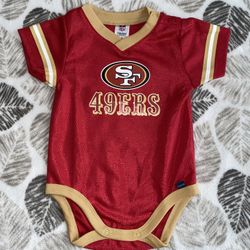 New NFL Baby Boys 12 Month's San Francisco 49ers Short Sleeve Jersey Bodysuit 
