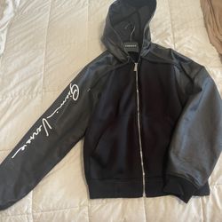 Versace mens Bomber Jacket New  Black With Embroidery Sleeve