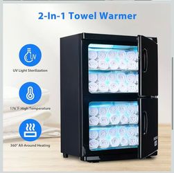 Spa Towel Warmer Cabinet for Facial, 46L Extra Large Capacity, Black
