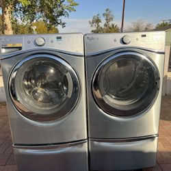 Whirlpool Washer And Dryer Set Electric Grey 