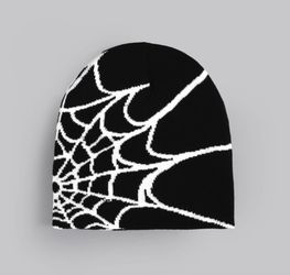 Black Spider beanie Y2K