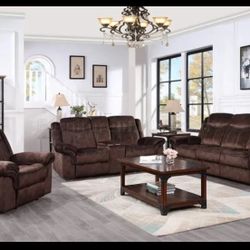 Reclining Sofa Loveseat Set With Optional Recliner