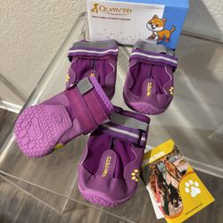 QUMY Dog Shoes for Large Dogs, Medium Dog Boots & Paw Protectors for Winter Snowy Day, Summer Hot Pavement, Water-Resistant in Rainy Weather, Outdoor 
