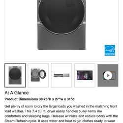 Whirlpool® 7.4 Cu. Ft. Chrome Shadow Front Load Electric Dryer