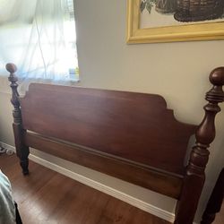 Solid Black Cherrywood Queen/Full Henkel Harris Federal Bed frame