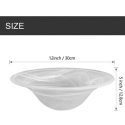 Antique Glass Lamp Shade for Floor lamp, Alabaster Torchiere Lamp Shade Replacement, Floor Lamp Replacement Parts (White Alabaster, 12'')