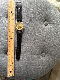 Winner Automatic Skeleton Watch – Gold Tone with Crystal Bezel