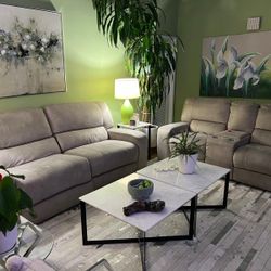 Sofa and Loveseat with Power Recliner (4 Total) With USB 