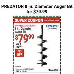 PREDATOR 8 in. Diameter Auger Bit