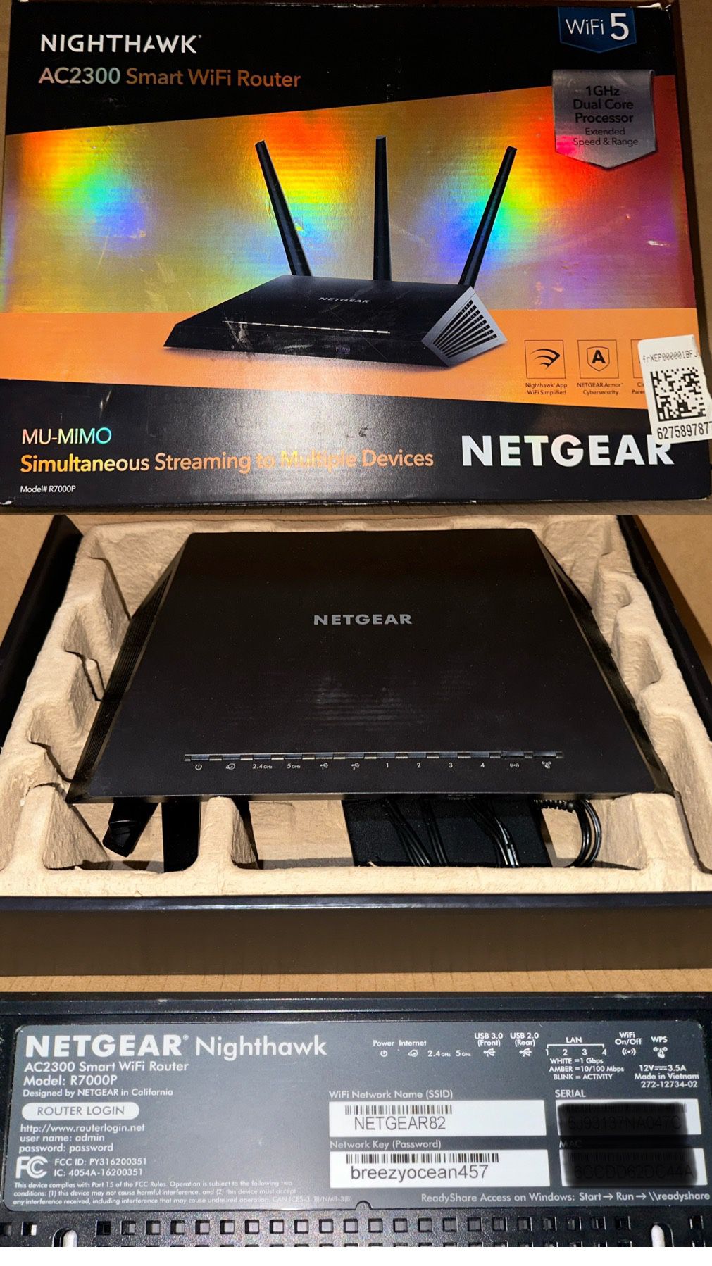 Netgear AC2300 R7000P Smart Wifi Router