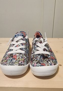 Skechers BOBS Beach Bingo Dog Print Sneakers size 7.5